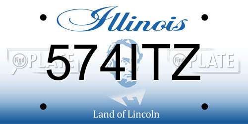 574ITZ Illinois License Plate