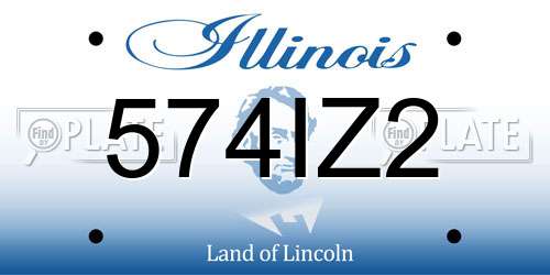 574IZ2 Illinois License Plate