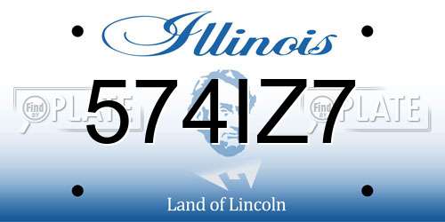 574IZ7 Illinois License Plate