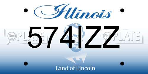 574IZZ Illinois License Plate