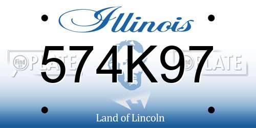 574K97 Illinois License Plate