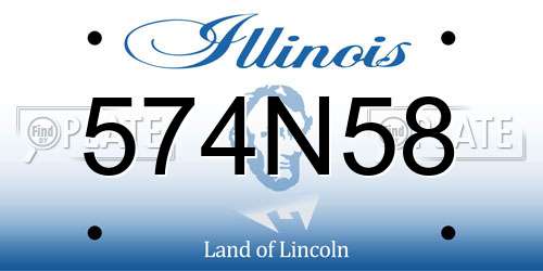 574N58 Illinois License Plate