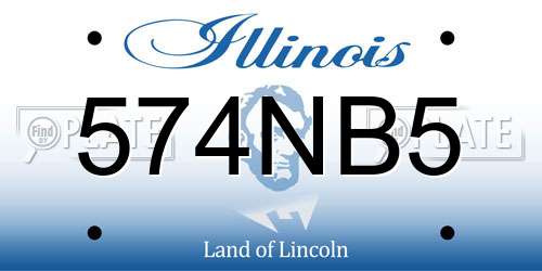 574NB5 Illinois License Plate