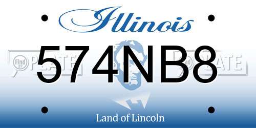 574NB8 Illinois License Plate