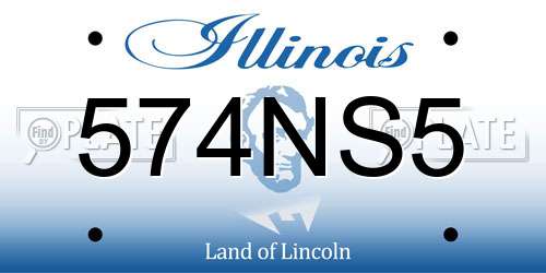 574NS5 Illinois License Plate