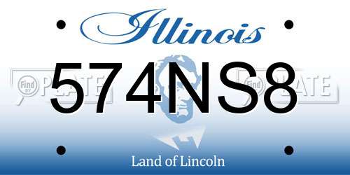 574NS8 Illinois License Plate