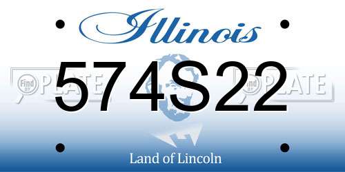574S22 Illinois License Plate