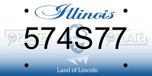 574S77 Illinois License Plate