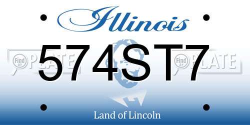 574ST7 Illinois License Plate