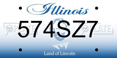 574SZ7 Illinois License Plate