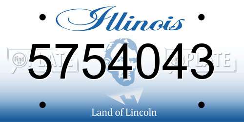 5754043 Illinois License Plate