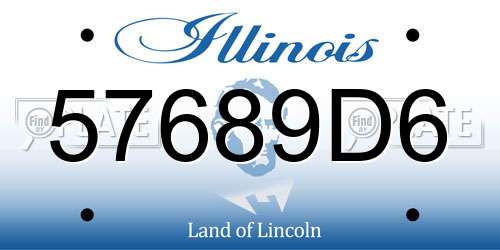 57689D6 Illinois License Plate