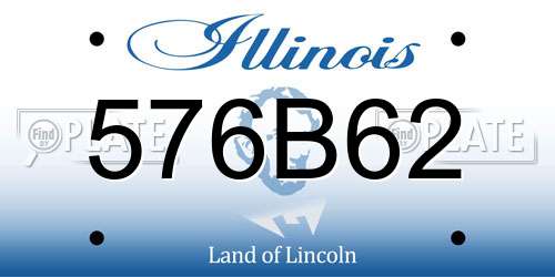 576B62 Illinois License Plate