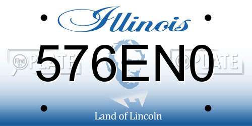 576EN0 Illinois License Plate