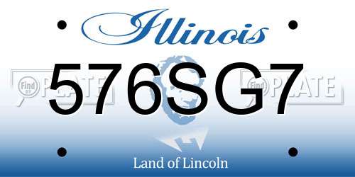 576SG7 Illinois License Plate