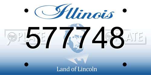 577748 Illinois License Plate