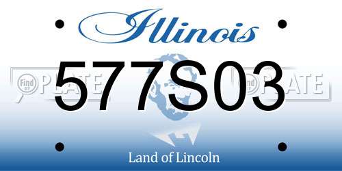 577S03 Illinois License Plate