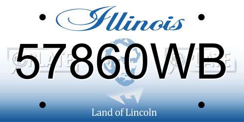 57860WB Illinois License Plate