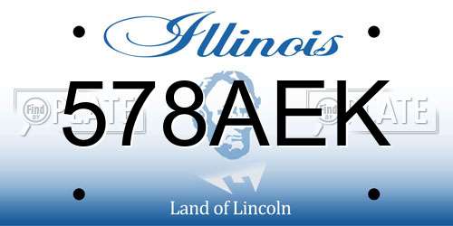 578AEK Illinois License Plate