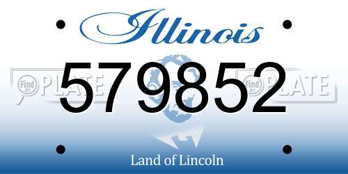 579852 Illinois License Plate