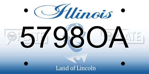 5798OA Illinois License Plate