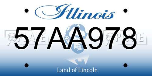57AA978 Illinois License Plate