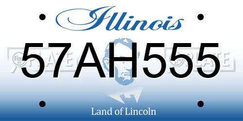 57AH555 Illinois License Plate
