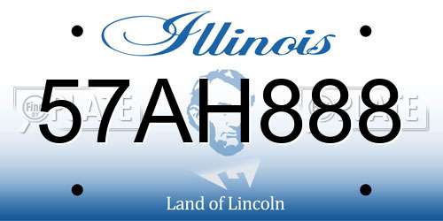 57AH888 Illinois License Plate