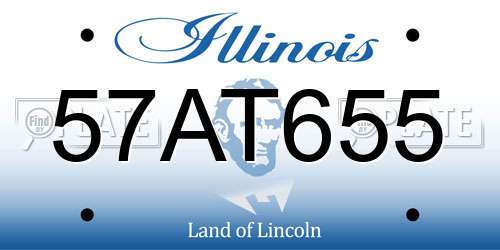 57AT655 Illinois License Plate