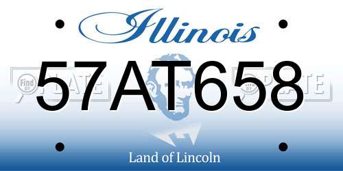 57AT658 Illinois License Plate