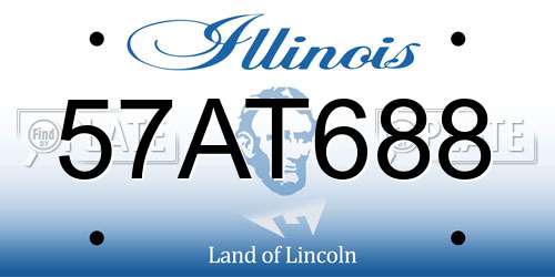 57AT688 Illinois License Plate