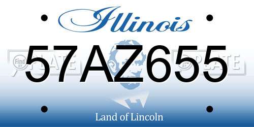 57AZ655 Illinois License Plate