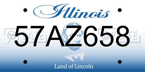 57AZ658 Illinois License Plate