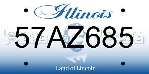 57AZ685 Illinois License Plate