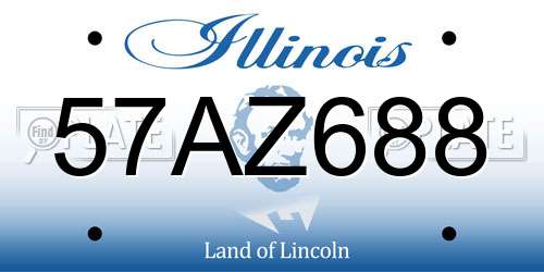 57AZ688 Illinois License Plate