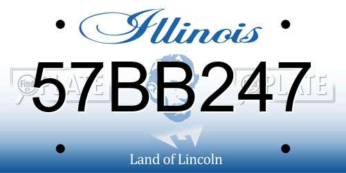 57BB247 Illinois License Plate
