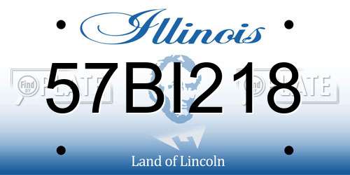 57BI218 Illinois License Plate
