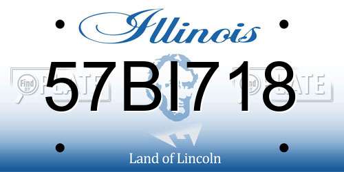 57BI718 Illinois License Plate