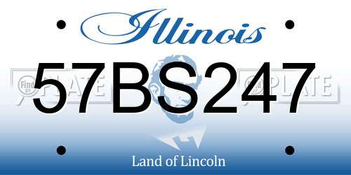 57BS247 Illinois License Plate