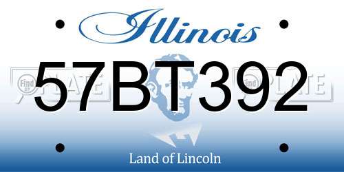 57BT392 Illinois License Plate