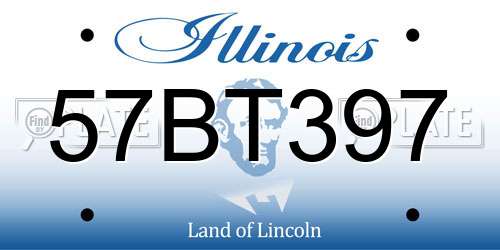 57BT397 Illinois License Plate