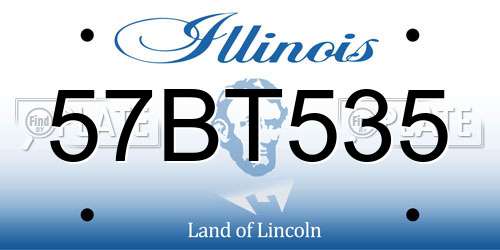 57BT535 Illinois License Plate