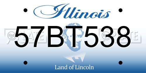 57BT538 Illinois License Plate