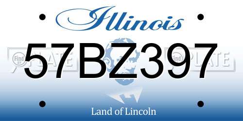 57BZ397 Illinois License Plate