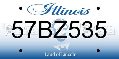 57BZ535 Illinois License Plate