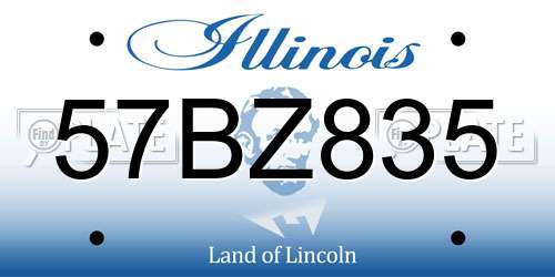 57BZ835 Illinois License Plate