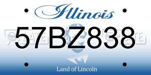 57BZ838 Illinois License Plate