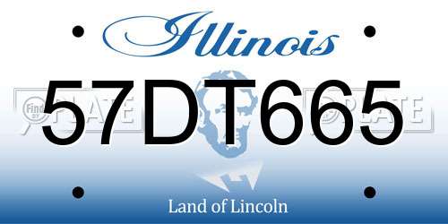 57DT665 Illinois License Plate