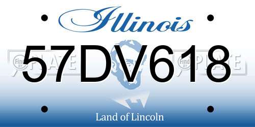 57DV618 Illinois License Plate