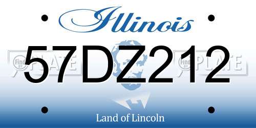 57DZ212 Illinois License Plate
